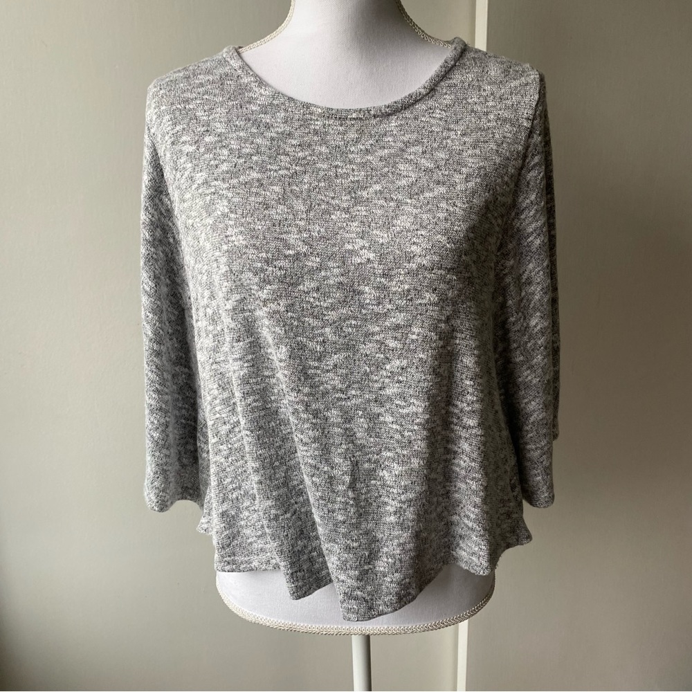 Poncho Cape Poncho Size Small Gray Heather Knit EUC Style & Co EUC